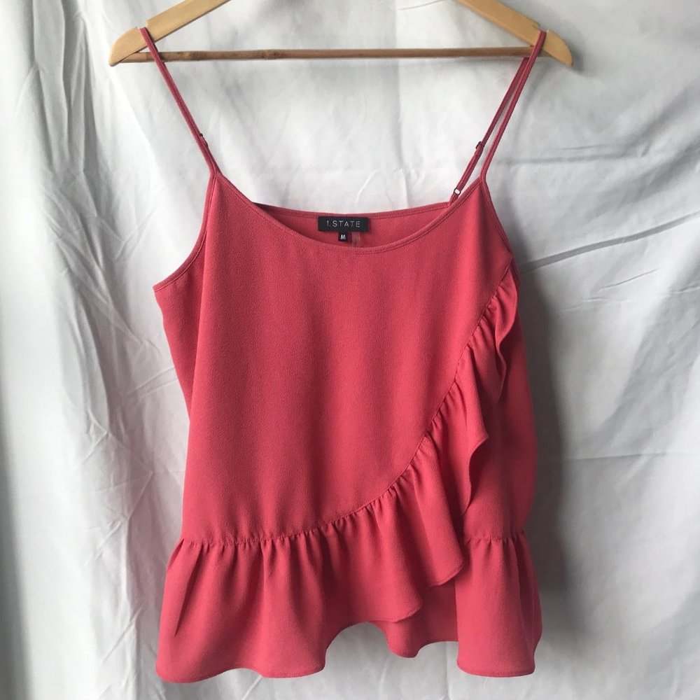 1 State Pink Ruffle Cami